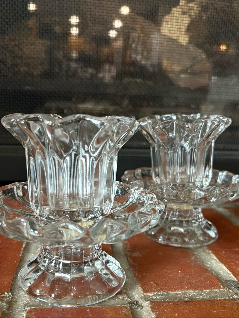 Vintage Chantilly Ruffled Candle Holders by PartyLite